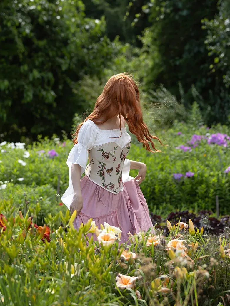 Victorian Corset Women Butterfly Floral Bustier