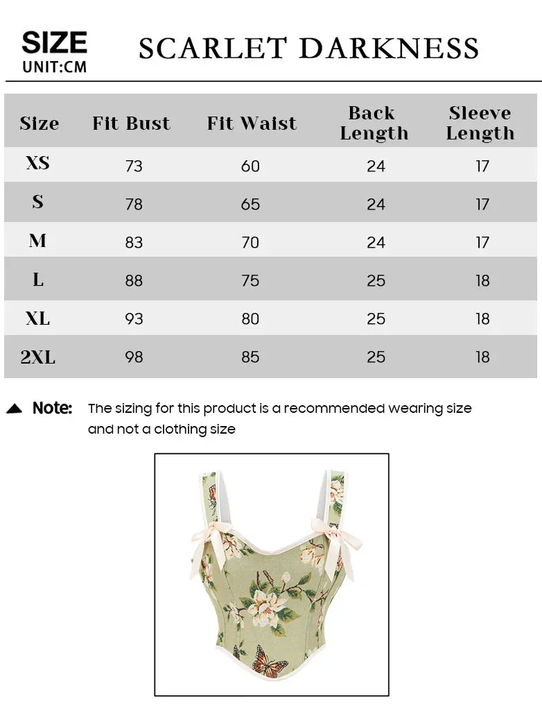 Victorian Corset Women Strappy Butterfly Floral Bustier