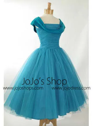 Vintage Retro 50s Tea Length Prom Formal Dress | DV1006