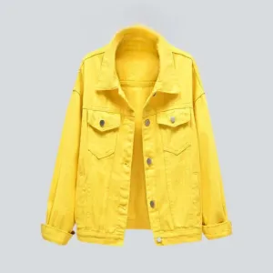 Y2k color jeans jacket for ladies