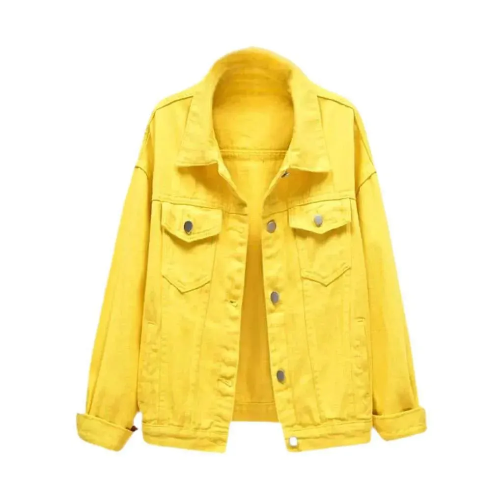 Y2k color jeans jacket for ladies