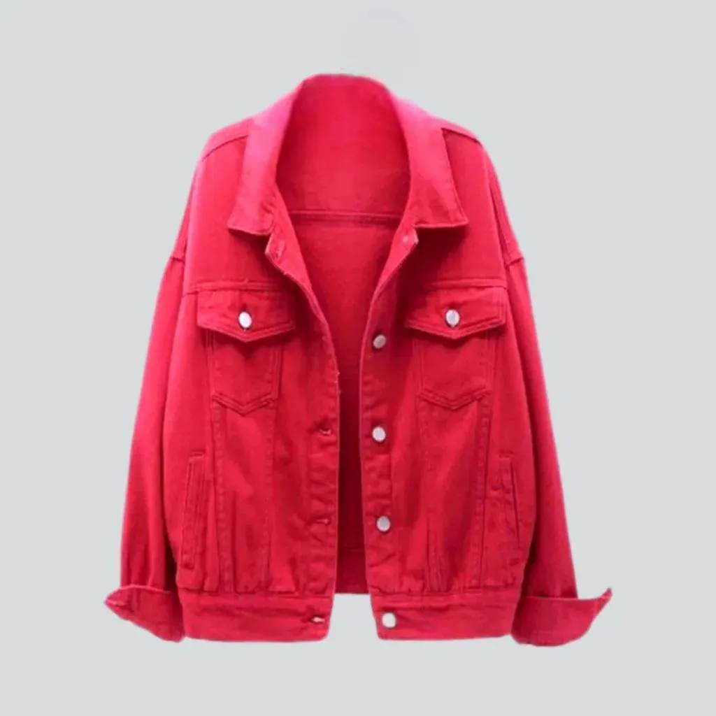 Y2k color jeans jacket for ladies